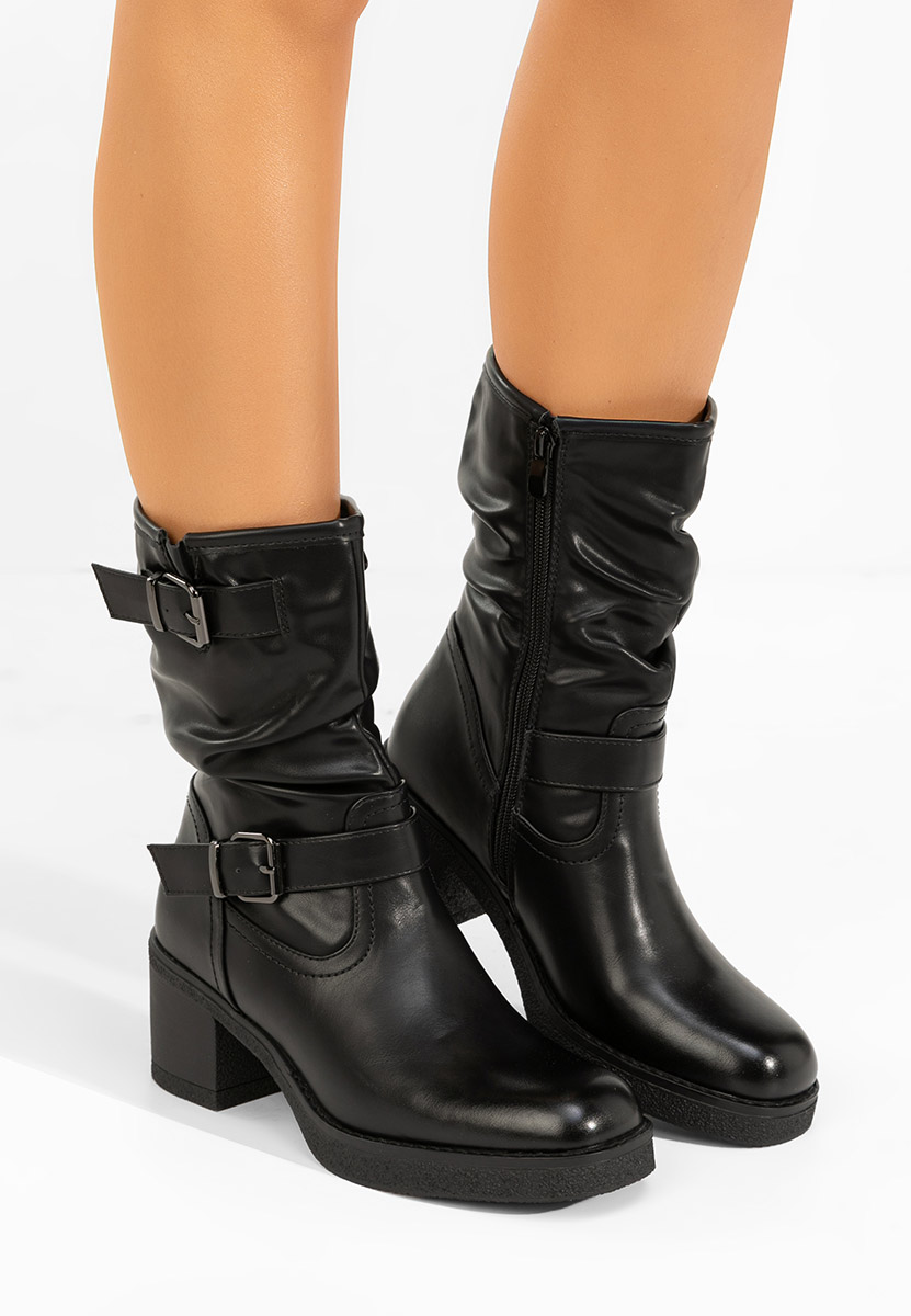 Czarne kozaki damskie Stefiana Czarne kozaki damskie Stefiana