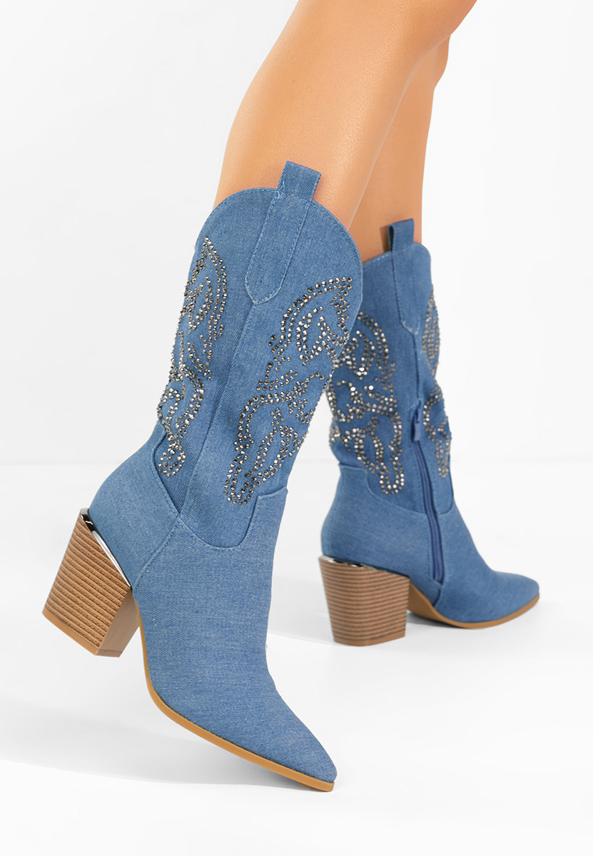 Granatowe kozaki kowbojki damskie Ysrana V2