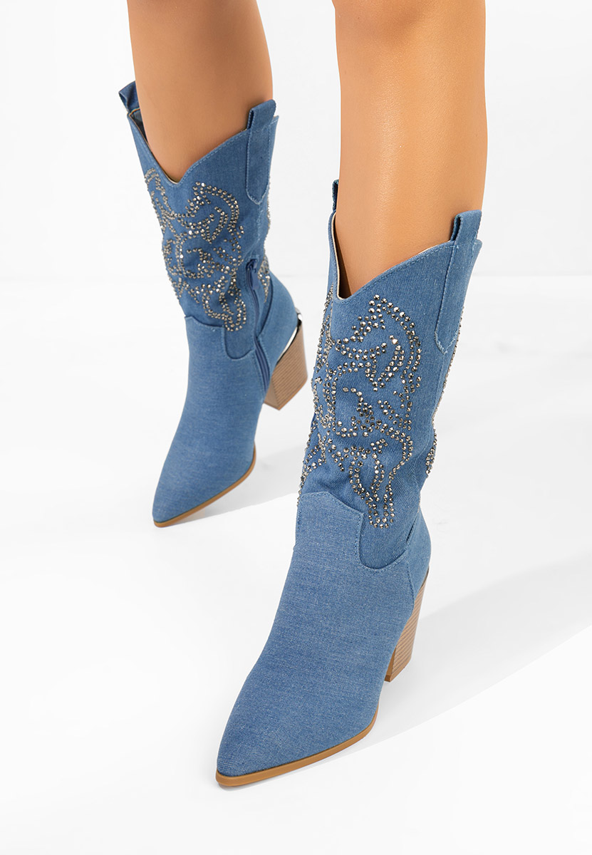 Granatowe kozaki kowbojki damskie Ysrana V2