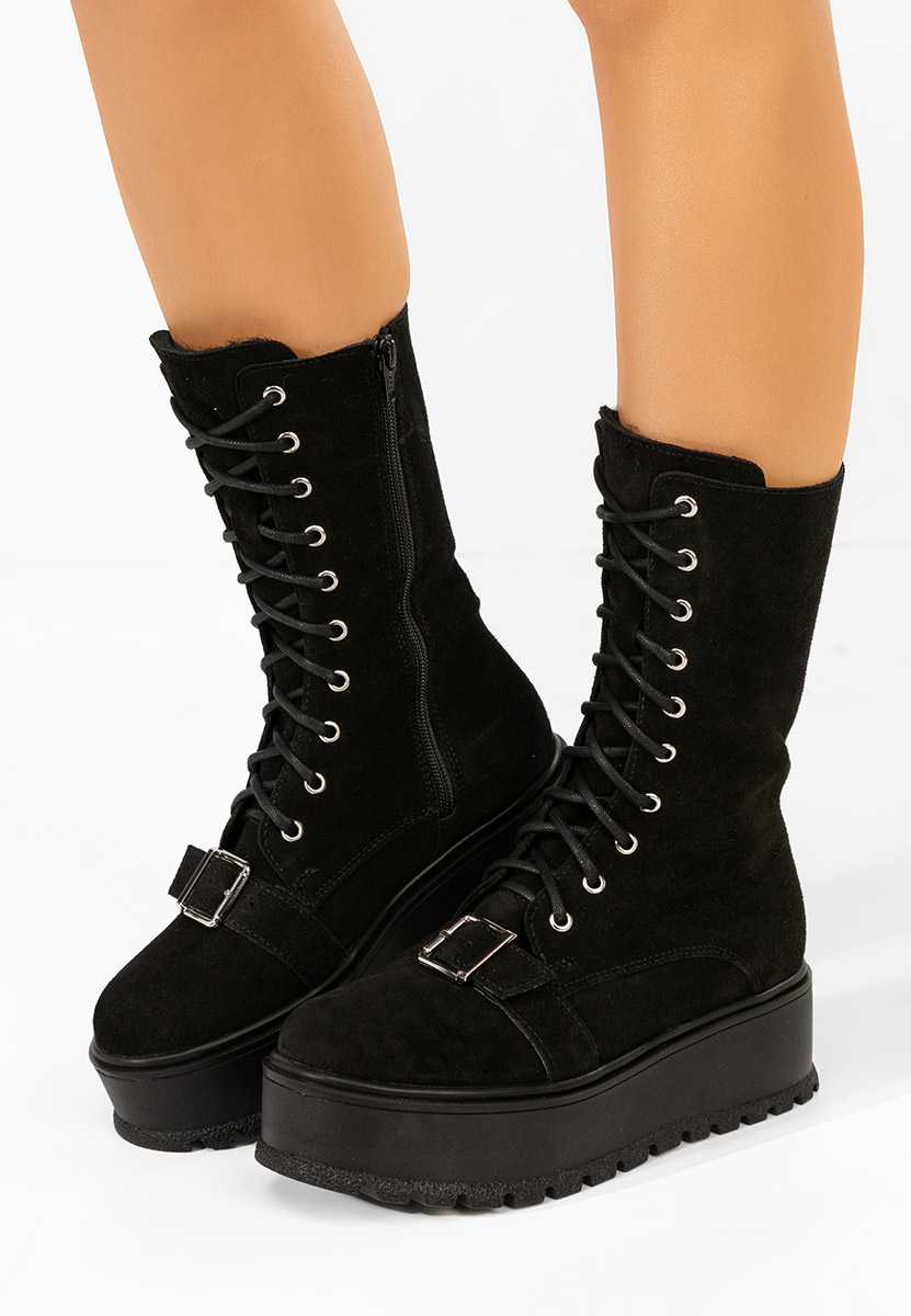 Czarne botki damskie skórzane Sorelia v2