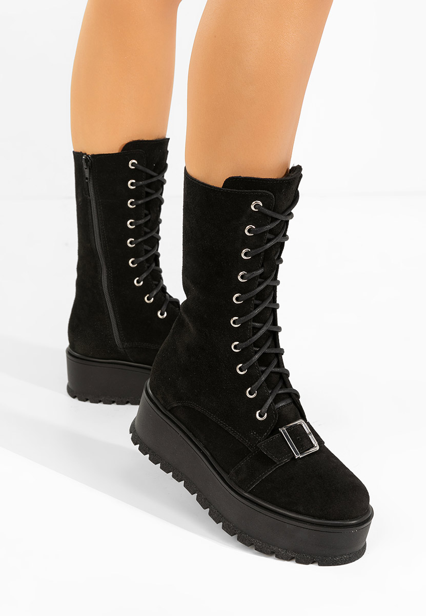 Czarne botki damskie skórzane Sorelia v2