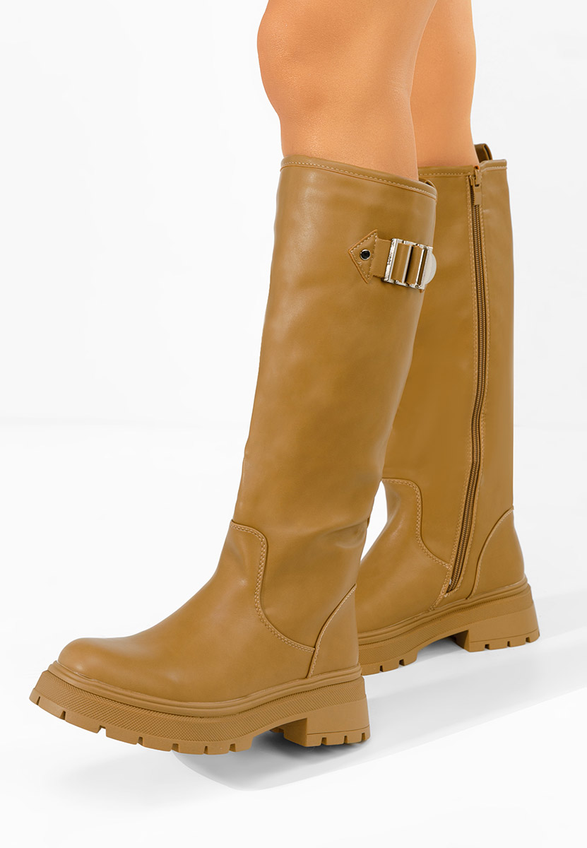 Khaki wysokie kozaki Artozza