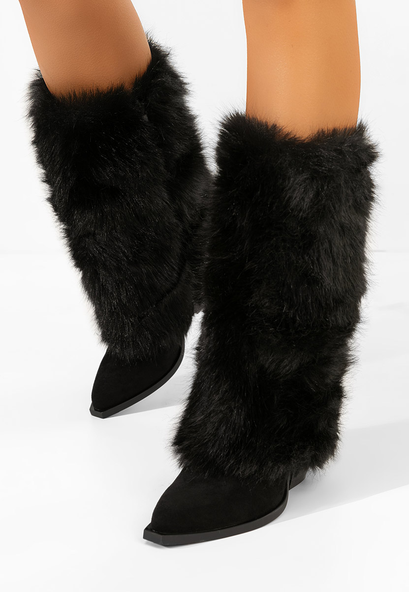 Czarne zimowe buty damskie Olivine