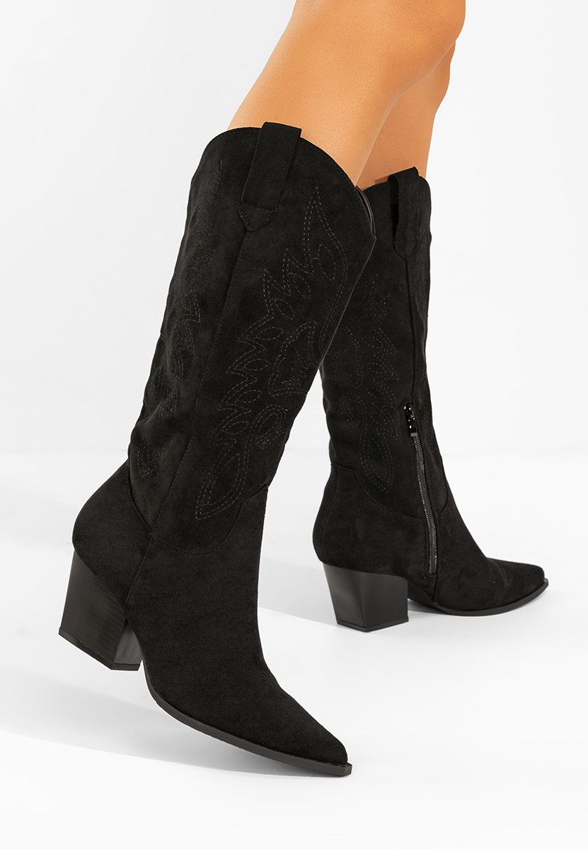 Czarne kozaki kowbojki damskie Josephina