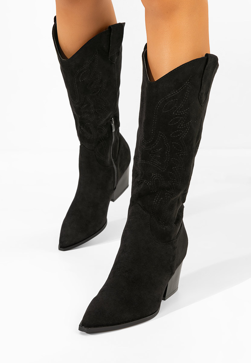 Czarne kozaki kowbojki damskie Josephina