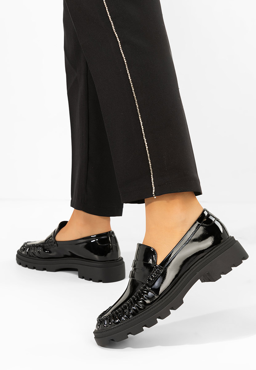 Czarne mokasyny damskie Eleonora