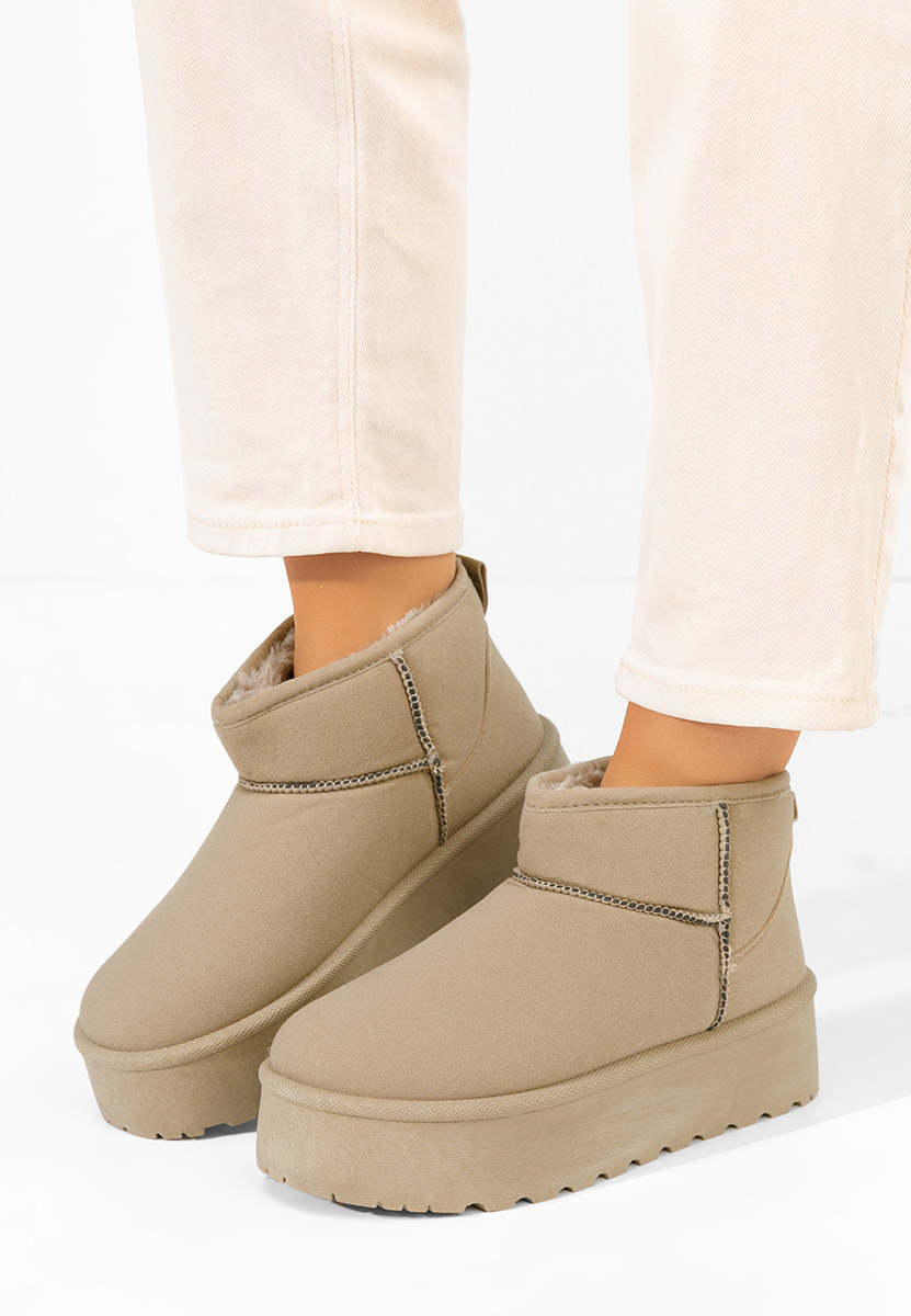 Khaki śniegowce damskie Sereena