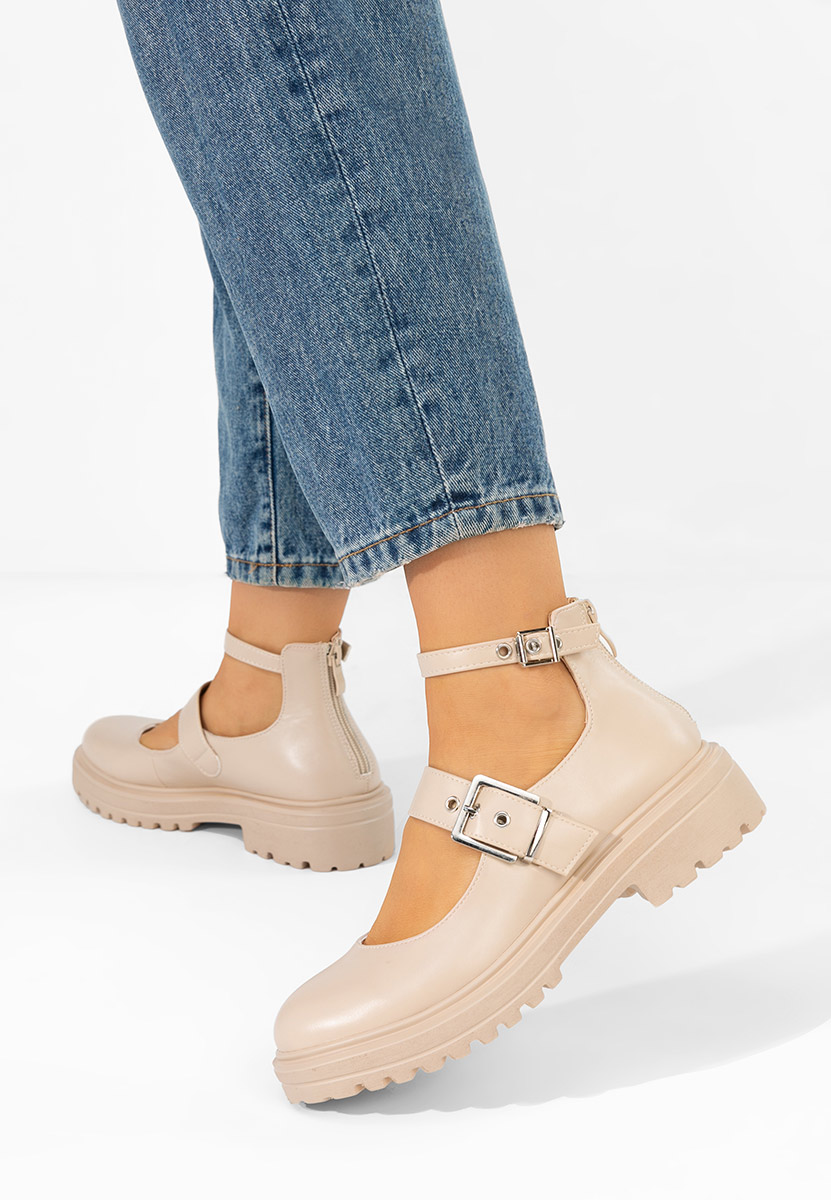 Beżowe półbuty damskie Malvina