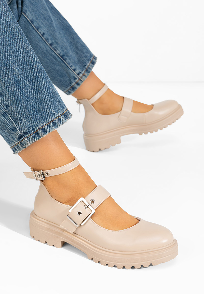 Beżowe półbuty damskie Malvina