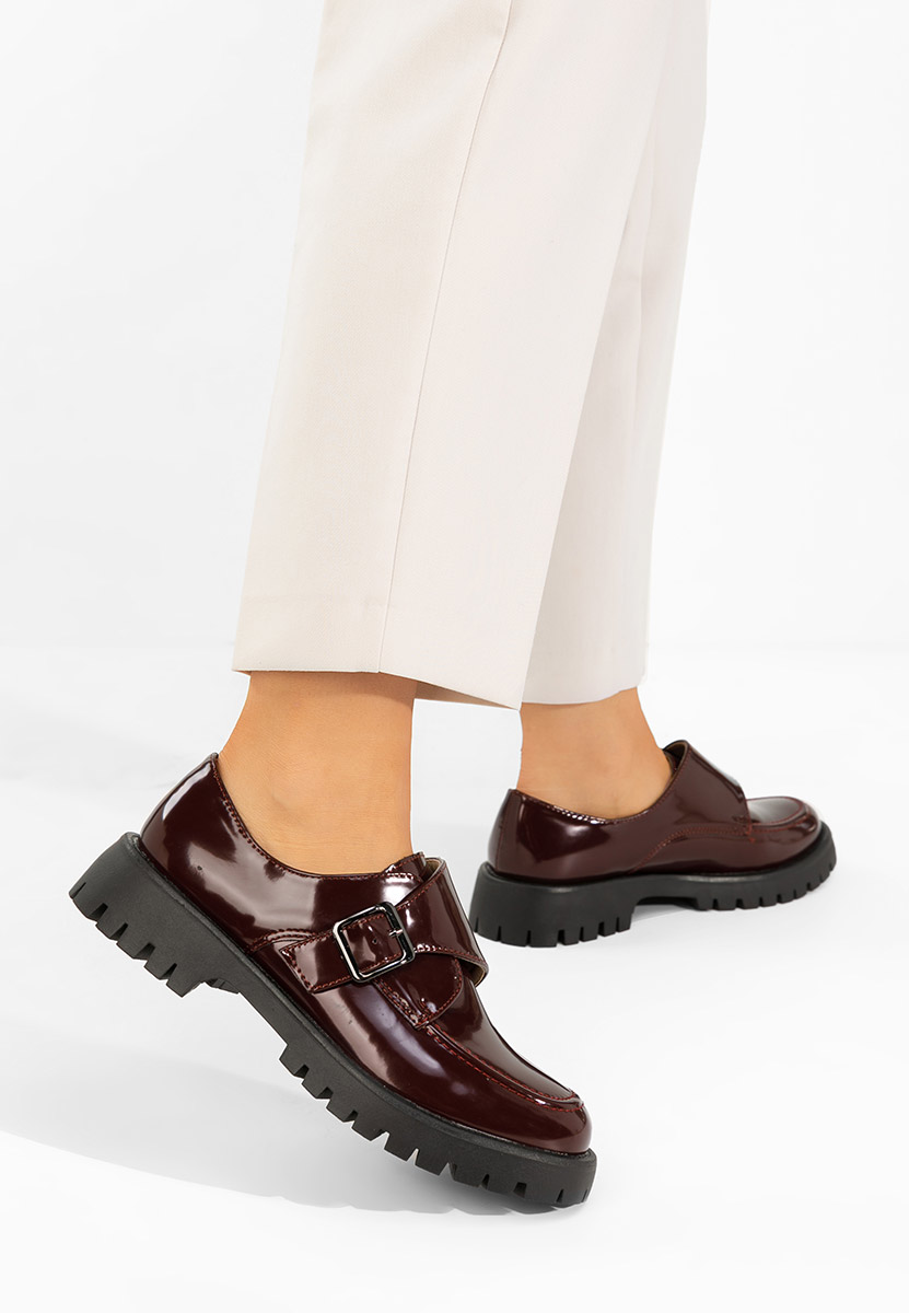 Bordowe półbuty damskie Rafila