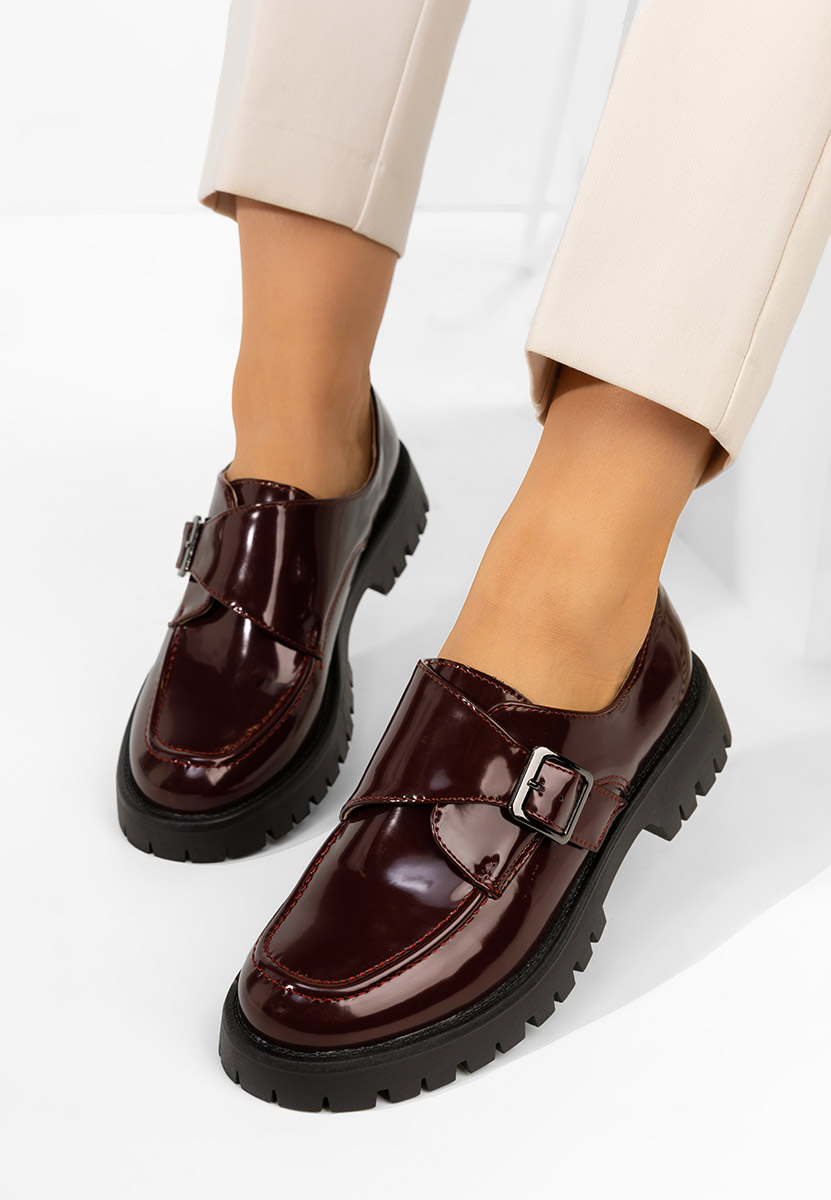 Bordowe półbuty damskie Rafila