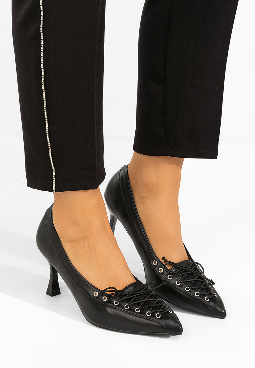 Czarne czółenka na szpilce Jasoria V2