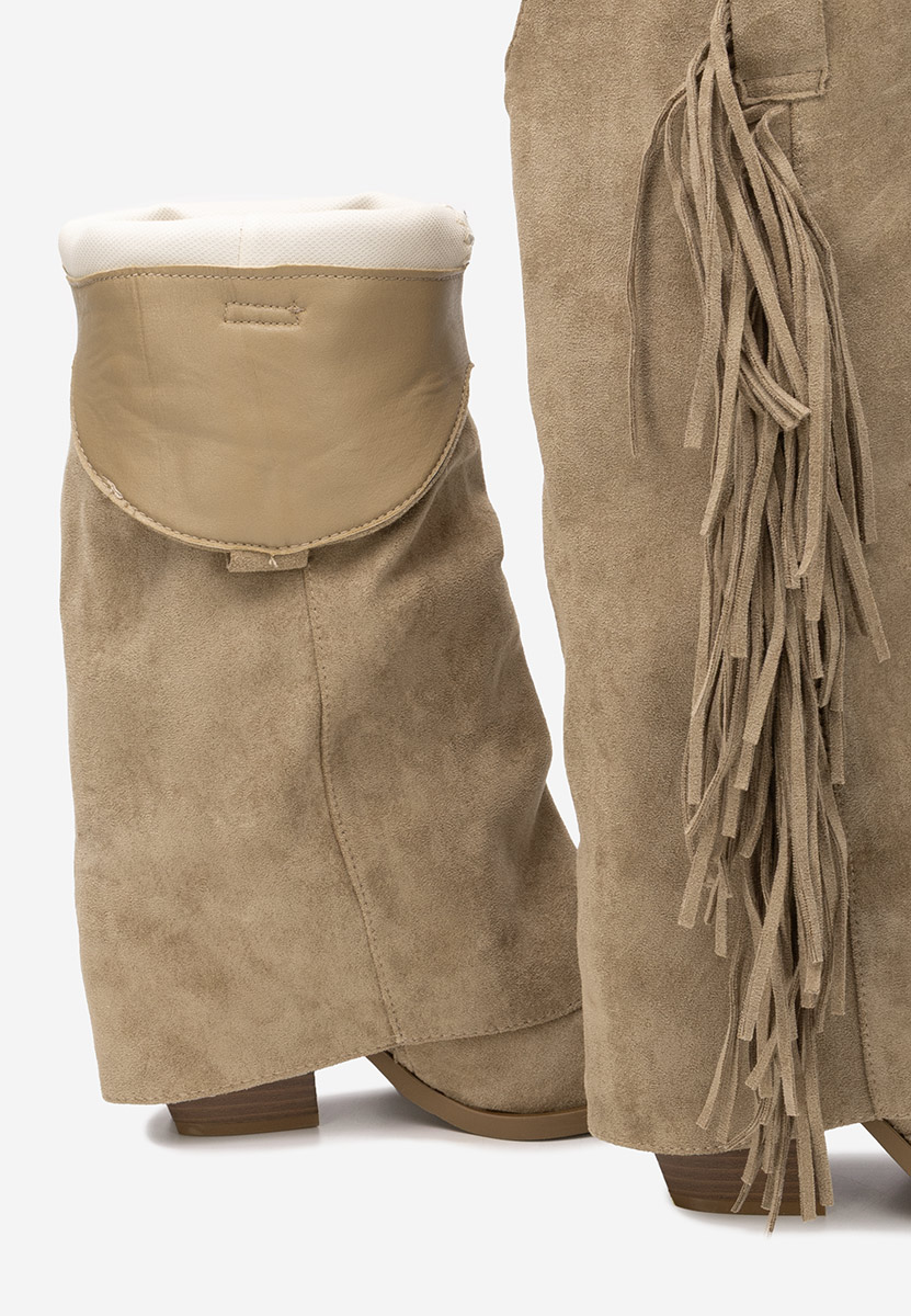 Khaki kozaki kowbojki damskie Charlina