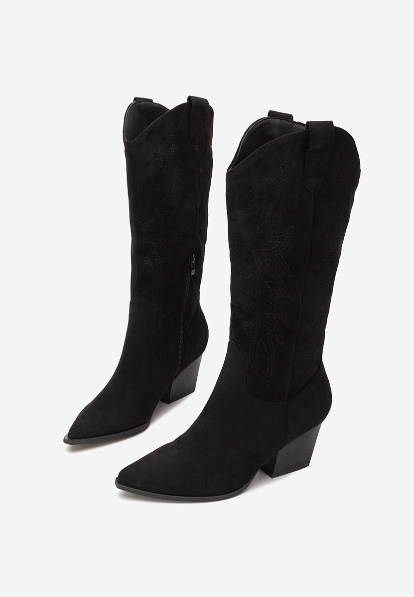 Czarne kozaki kowbojki damskie Josephina