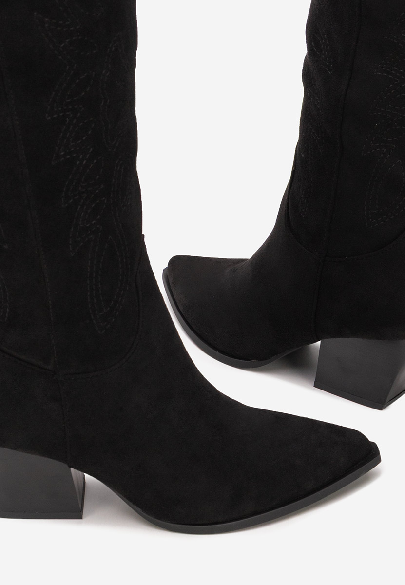 Czarne kozaki kowbojki damskie Josephina