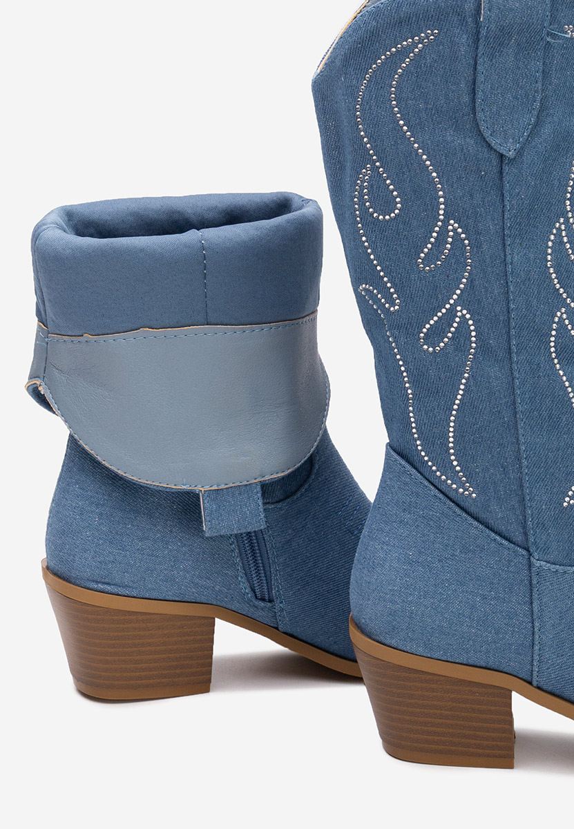 Granatowe kozaki kowbojki damskie Gevina