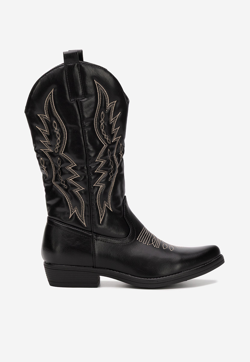 Czarne kozaki kowbojki damskie Brisia