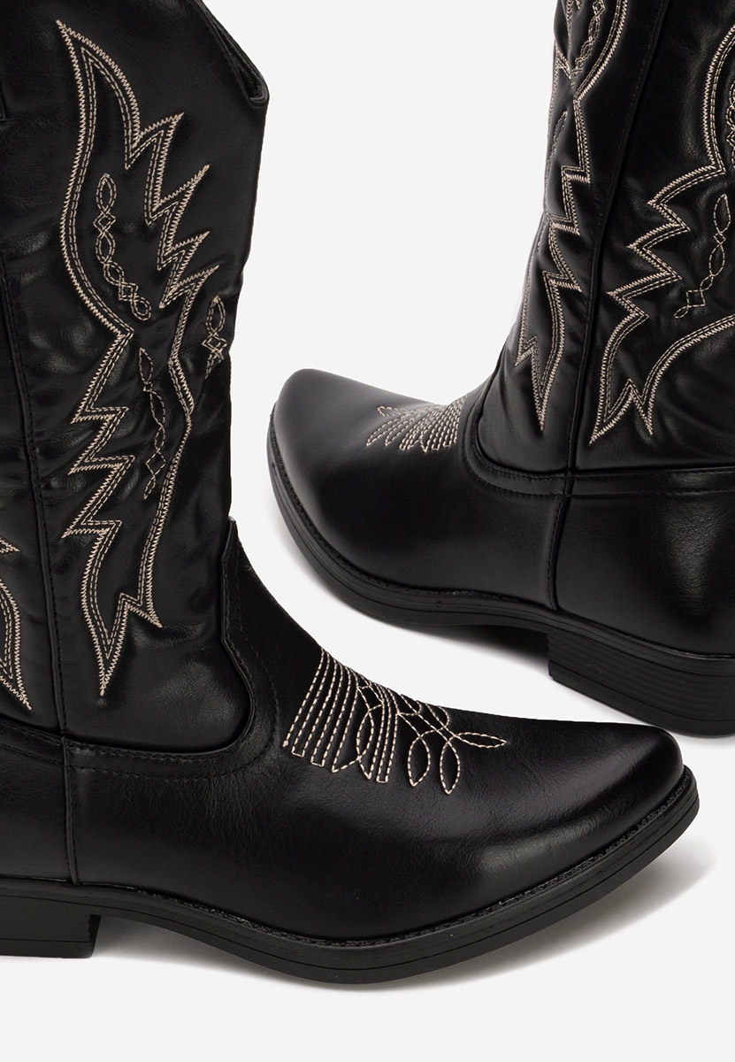 Czarne kozaki kowbojki damskie Brisia