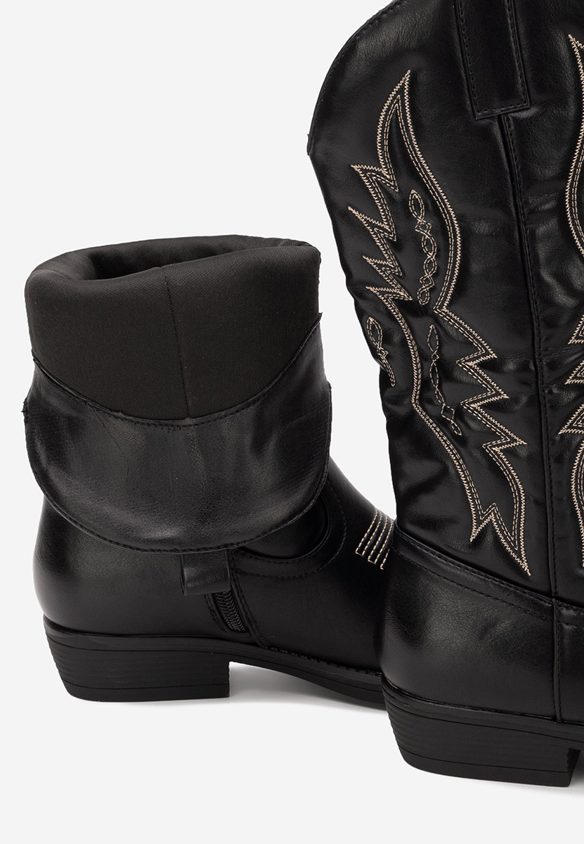 Czarne kozaki kowbojki damskie Brisia