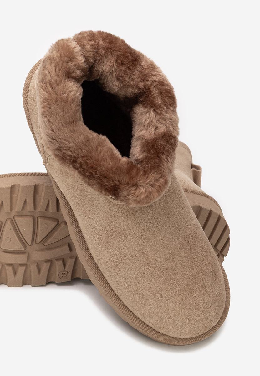 Khaki botki damskie ocieplane Patty