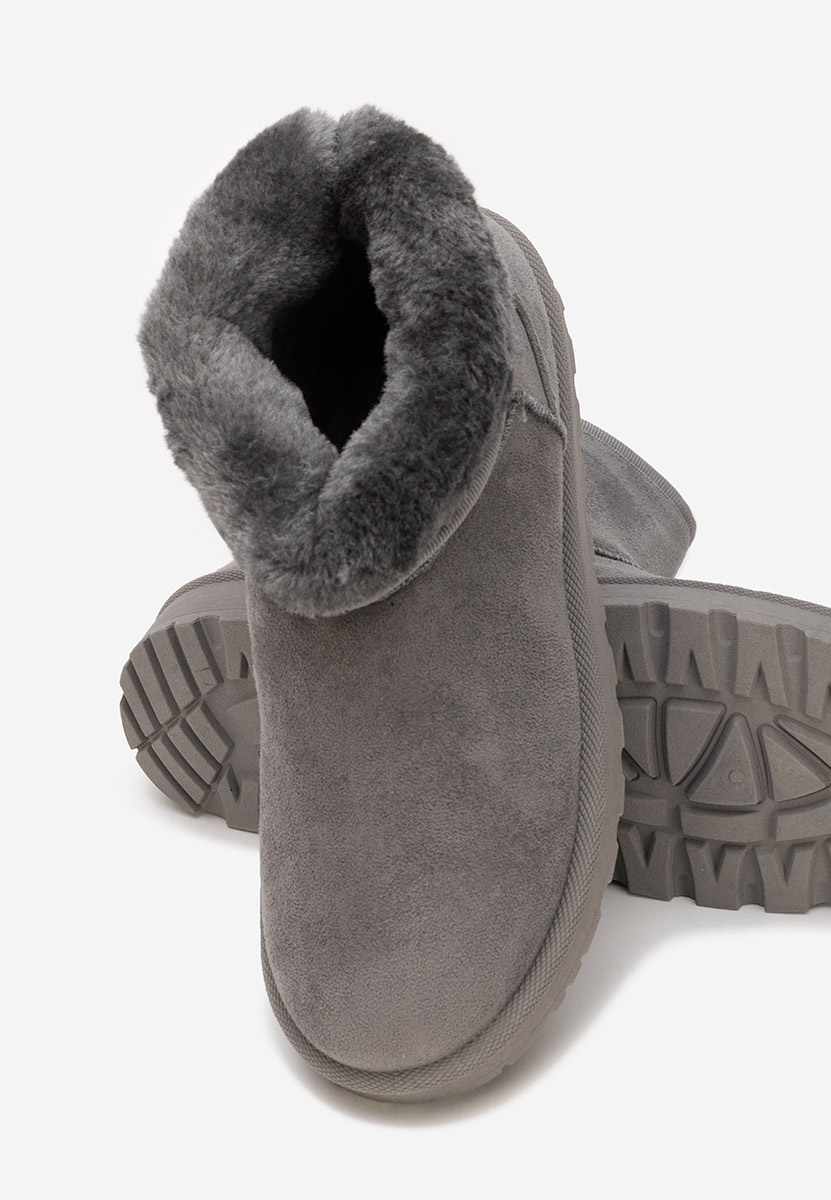 Szare botki damskie ocieplane Patty