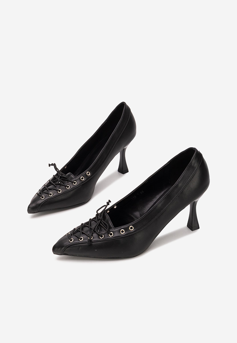 Czarne czółenka na szpilce Jasoria V2