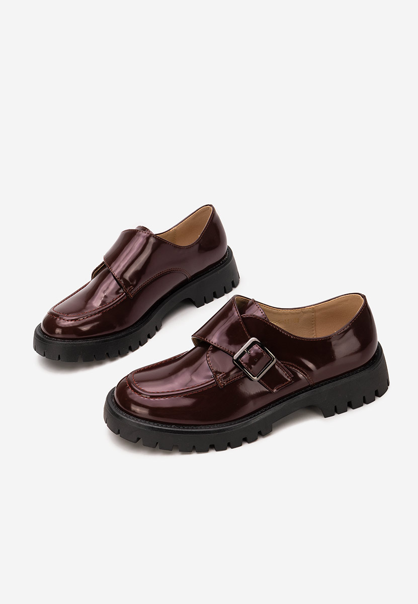 Bordowe półbuty damskie Rafila