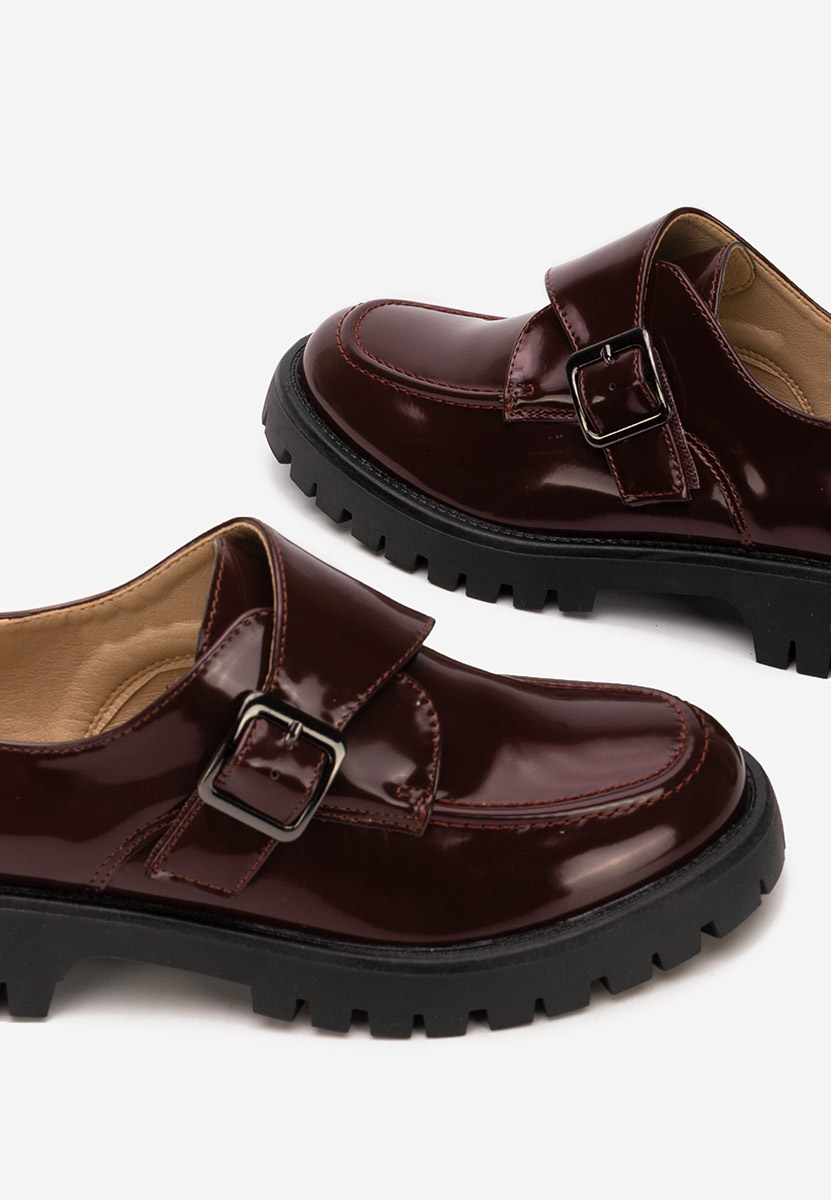 Bordowe półbuty damskie Rafila