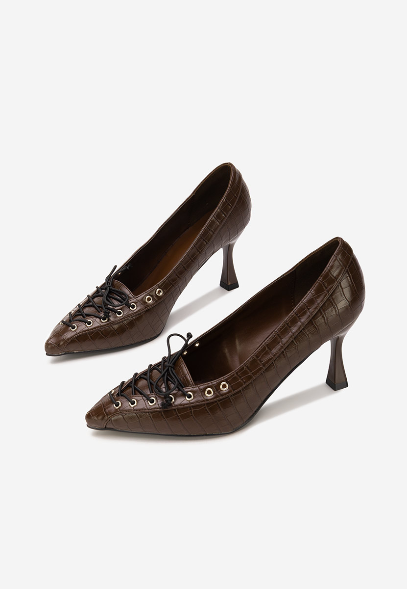 Brązowe czółenka na szpilce Jasoria