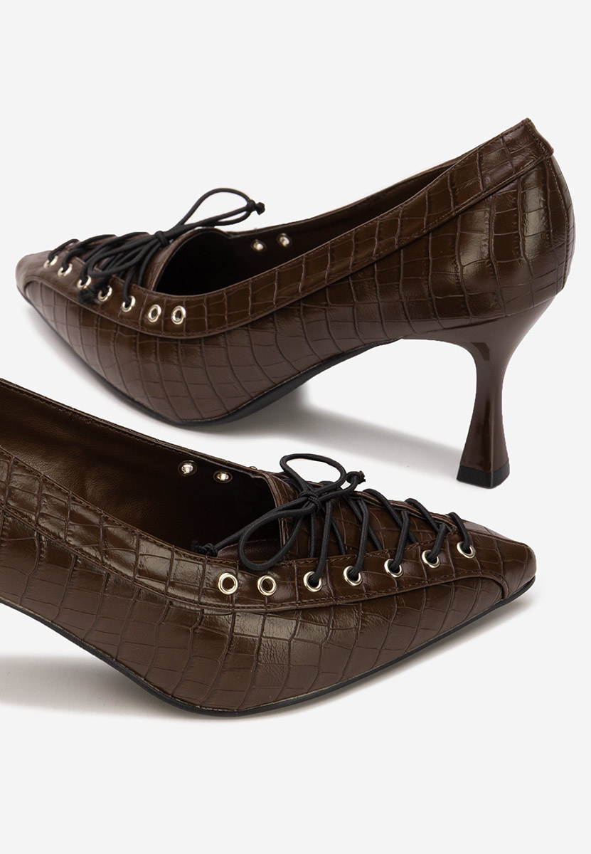 Brązowe czółenka na szpilce Jasoria