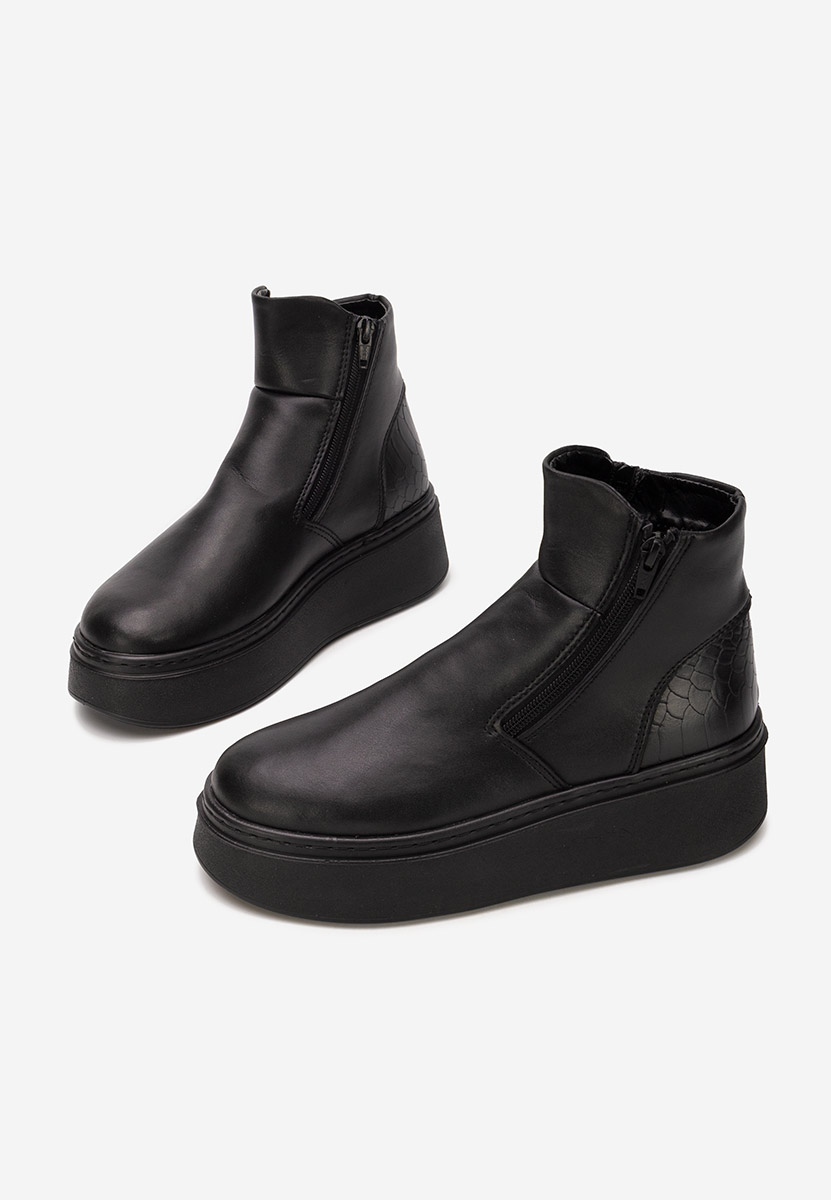 Czarne botki damskie skórzane Andiora V2