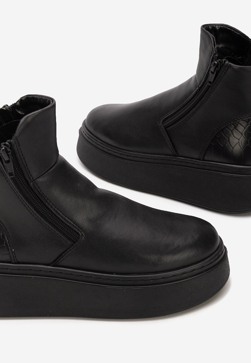 Czarne botki damskie skórzane Andiora V2