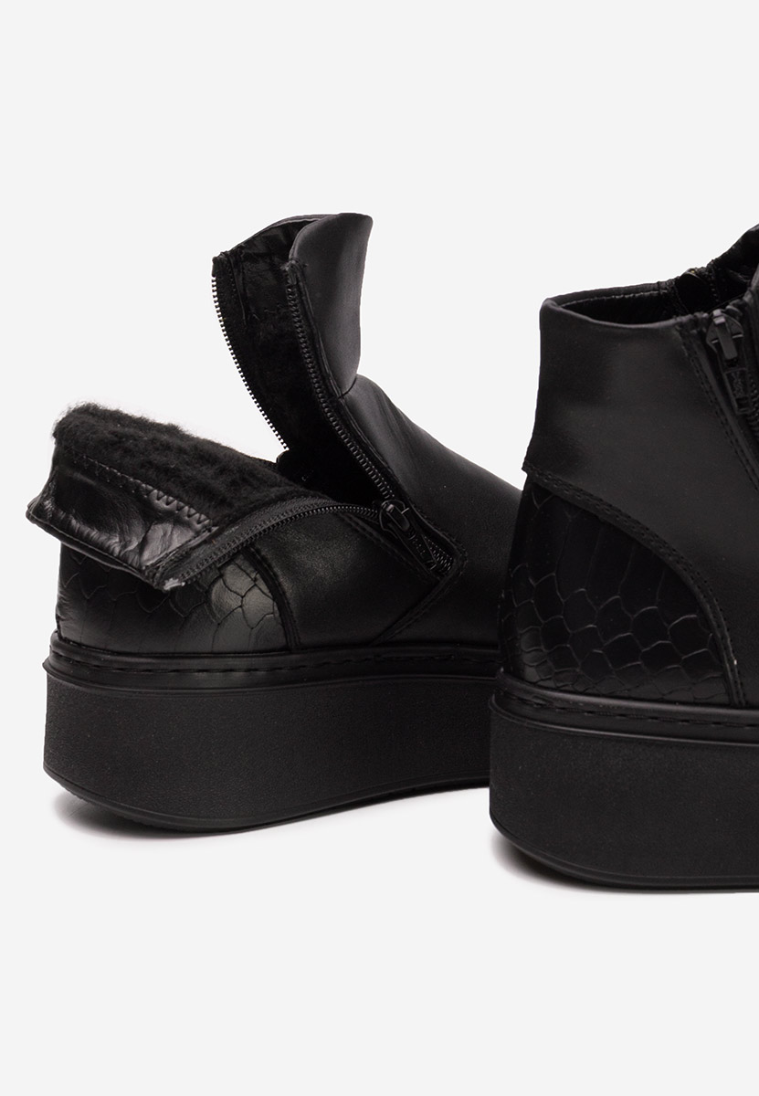 Czarne botki damskie skórzane Andiora V2