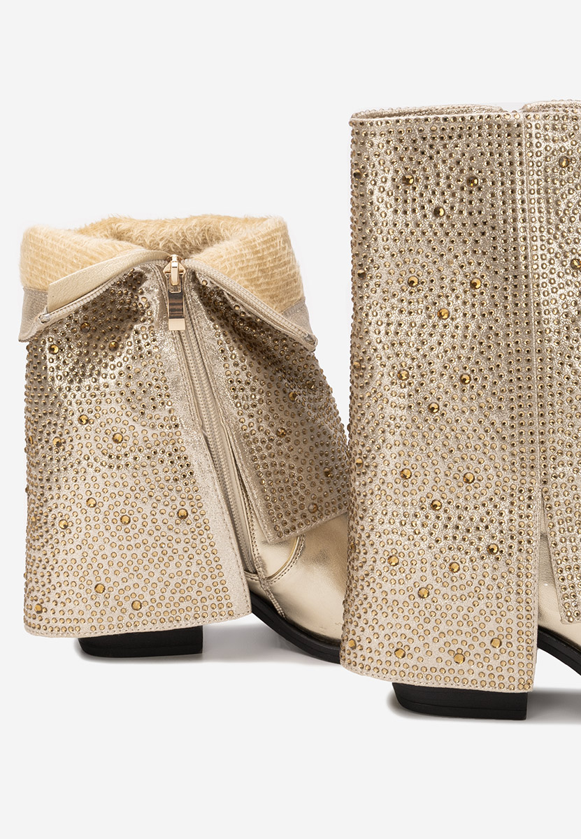 Złote kozaki damskie Zafira