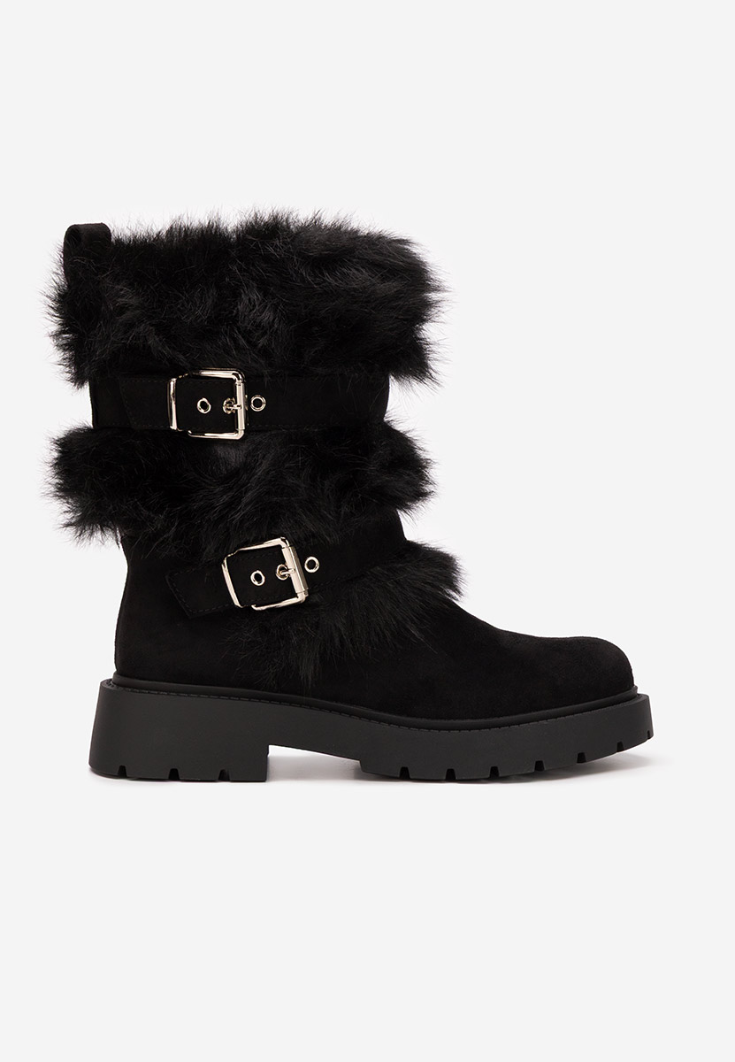 Czarne zimowe buty damskie Nelisia