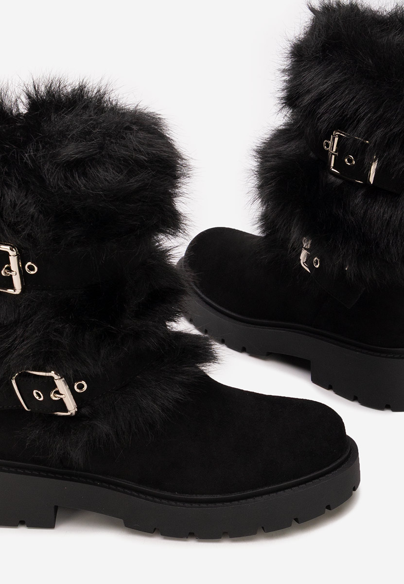 Czarne zimowe buty damskie Nelisia