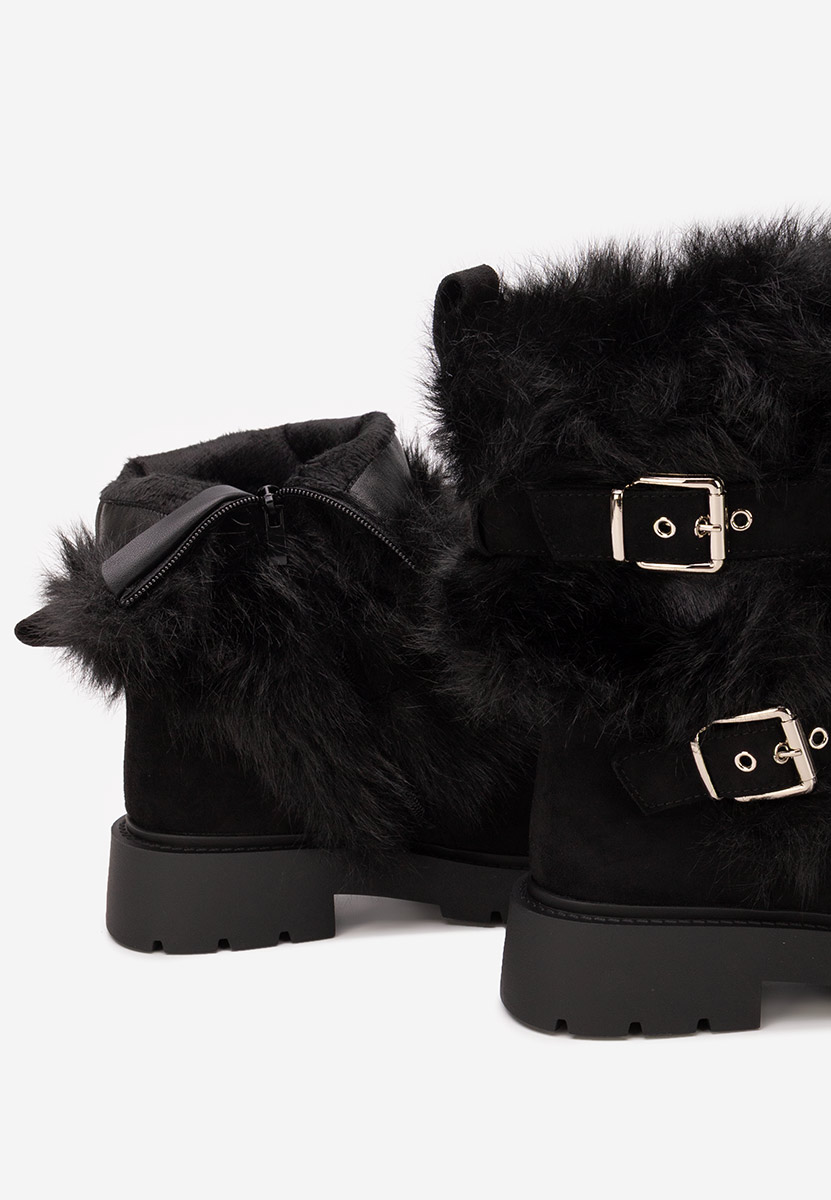 Czarne zimowe buty damskie Nelisia