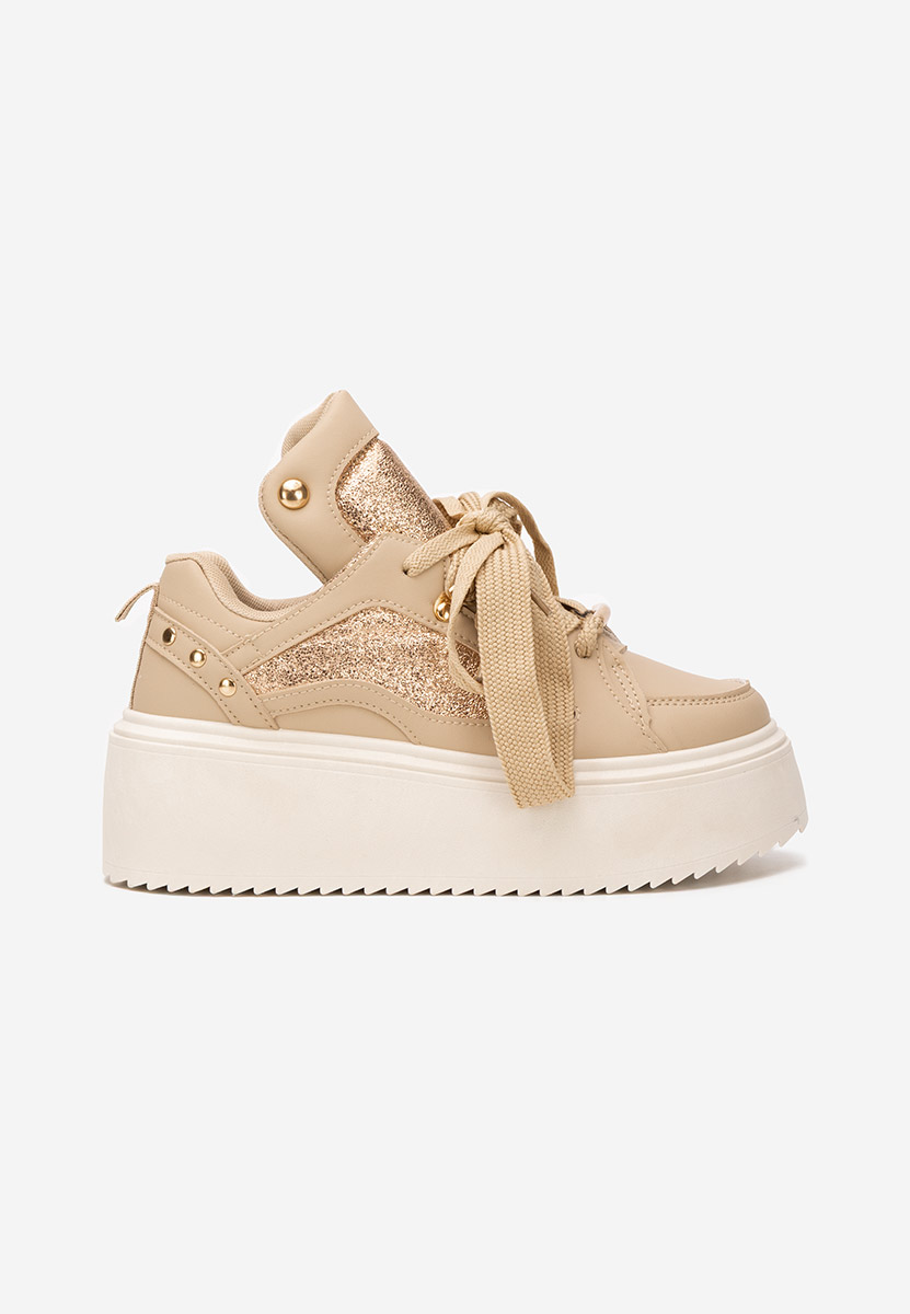 Khaki sneakersy na platformie Kefira