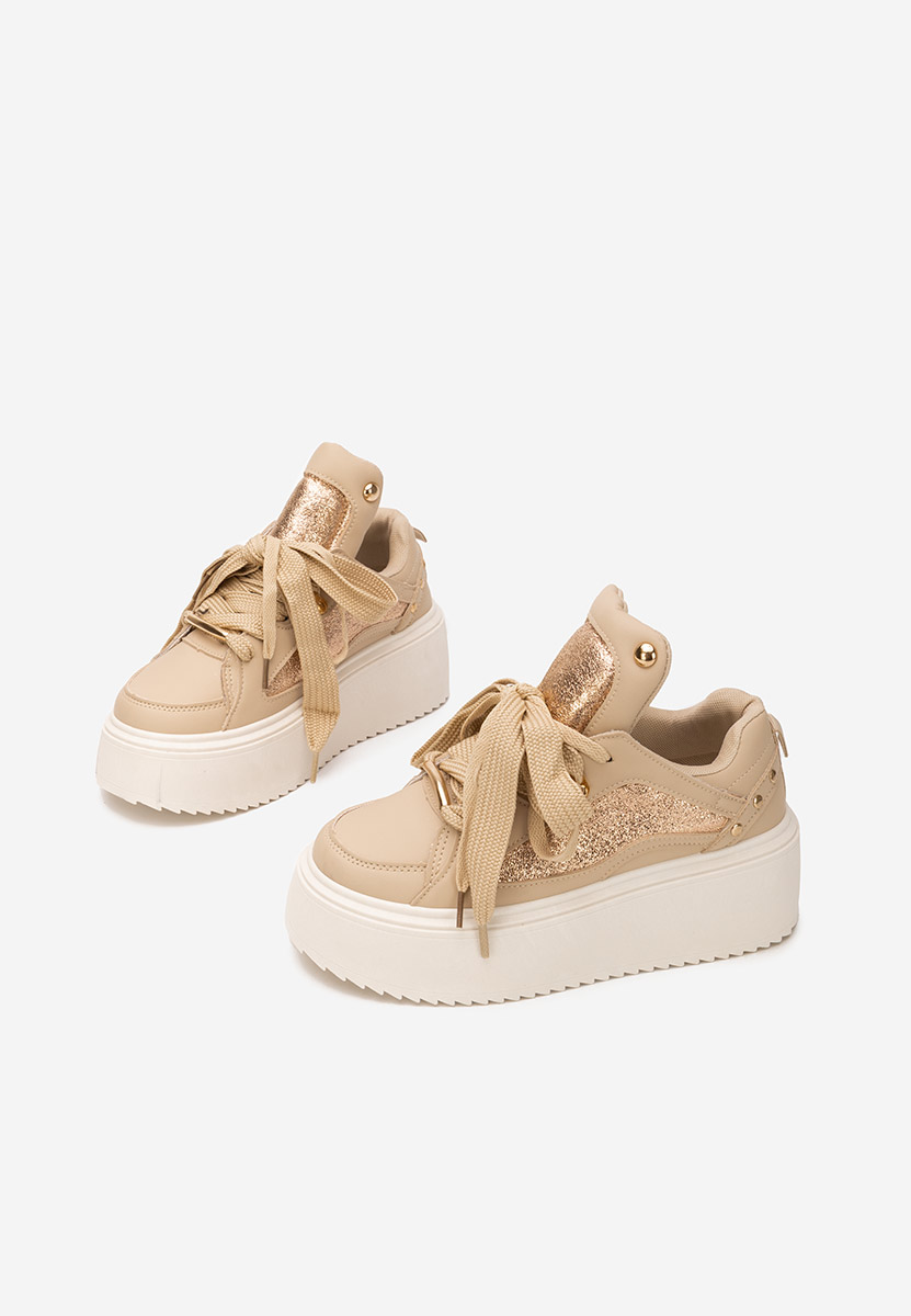 Khaki sneakersy na platformie Kefira