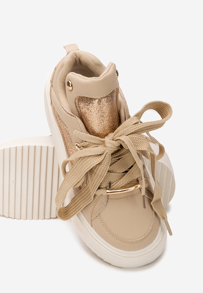 Khaki sneakersy na platformie Kefira