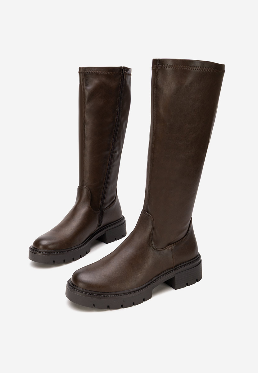 Brązowe kozaki damskie Nicoua V2