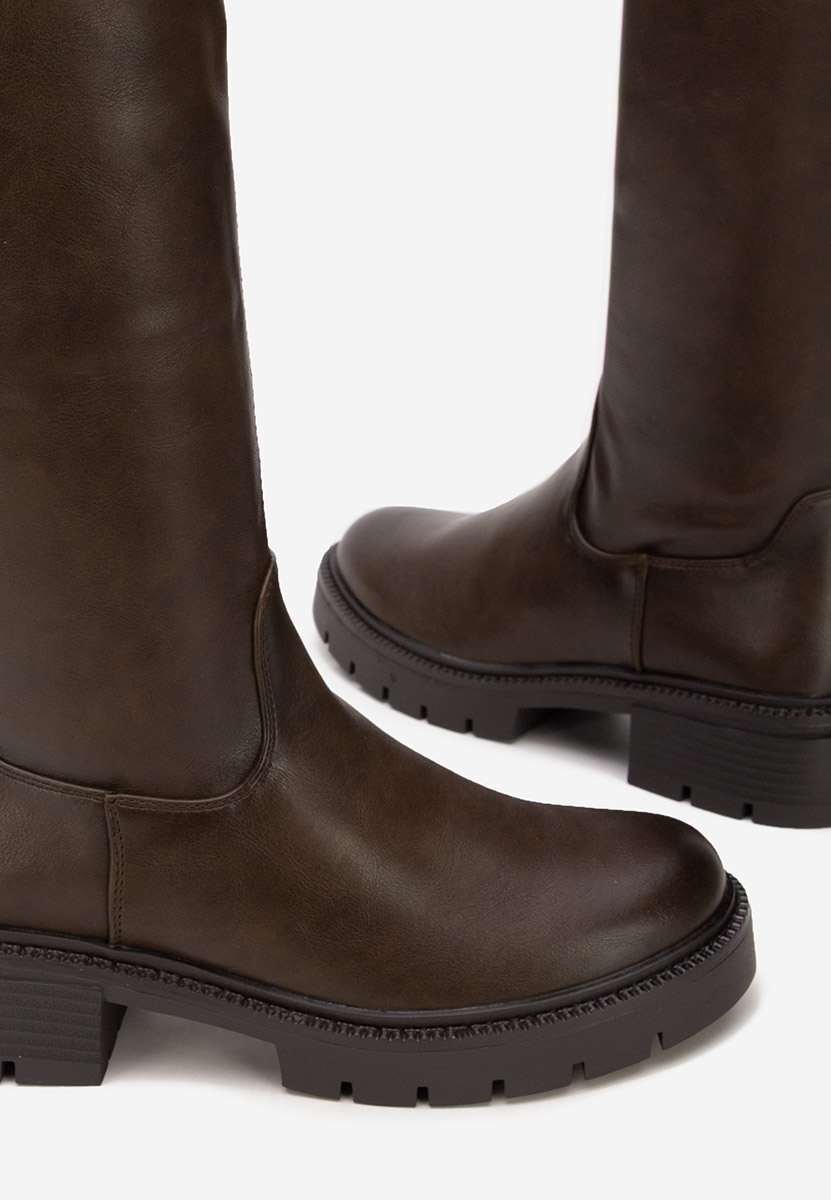 Brązowe kozaki damskie Nicoua V2