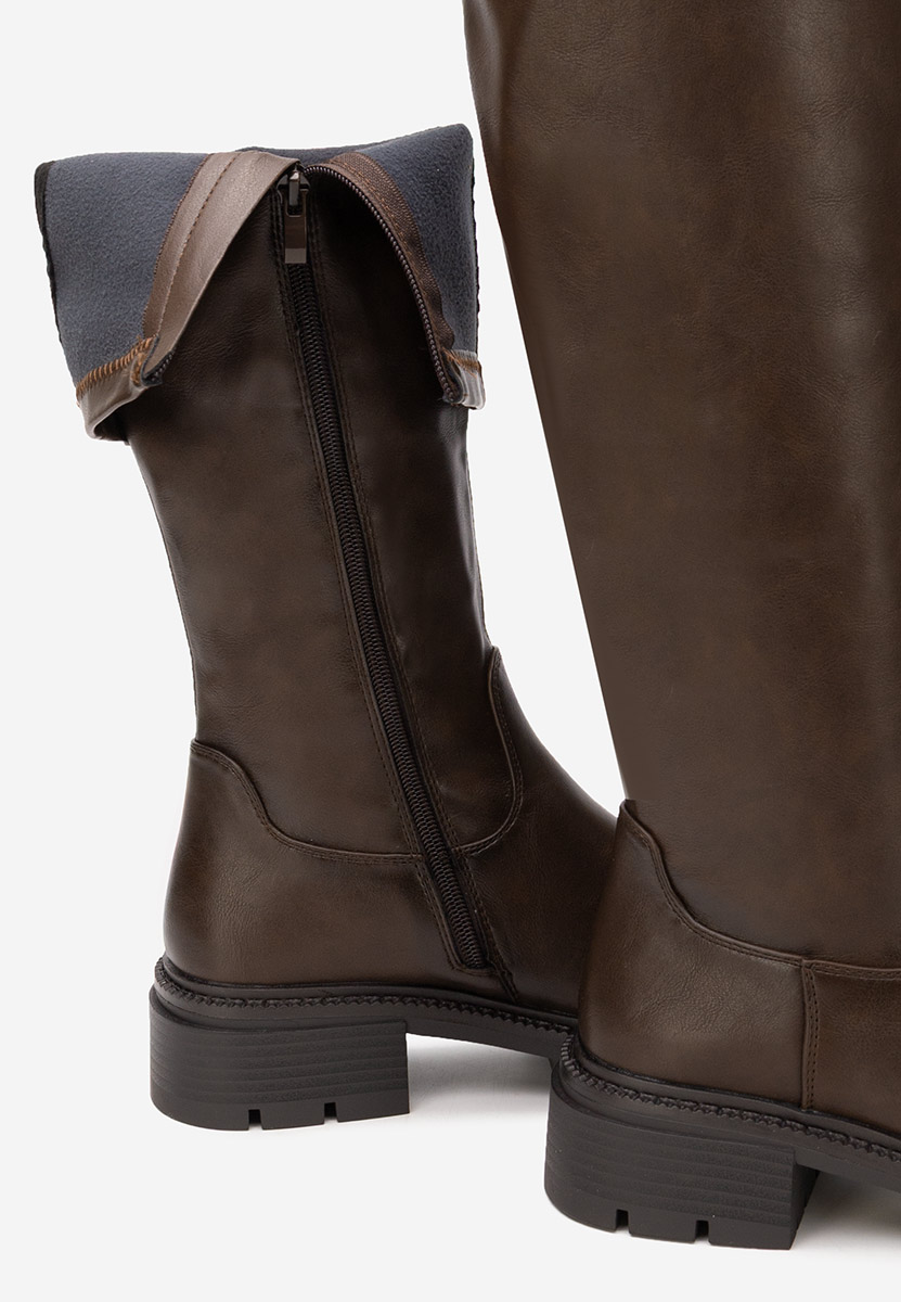 Brązowe kozaki damskie Nicoua V2