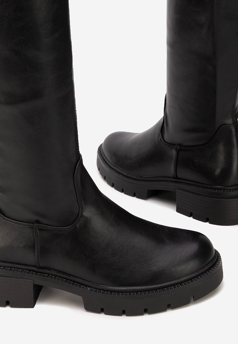 Czarne kozaki damskie Nicoua V2