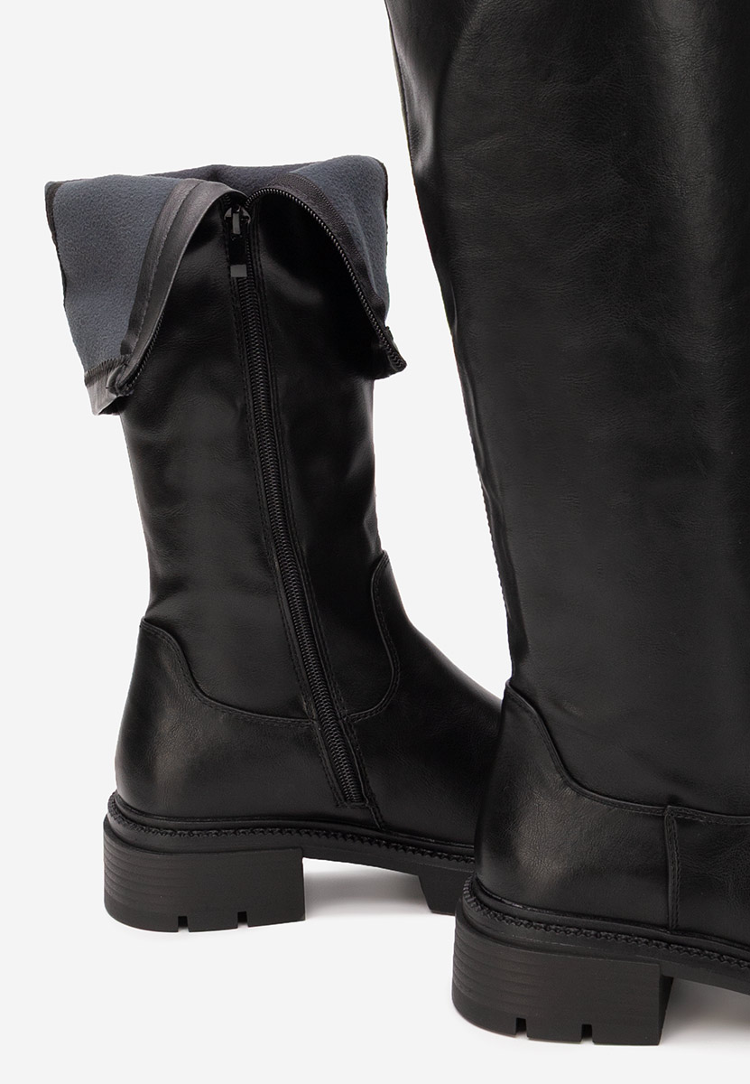 Czarne kozaki damskie Nicoua V2