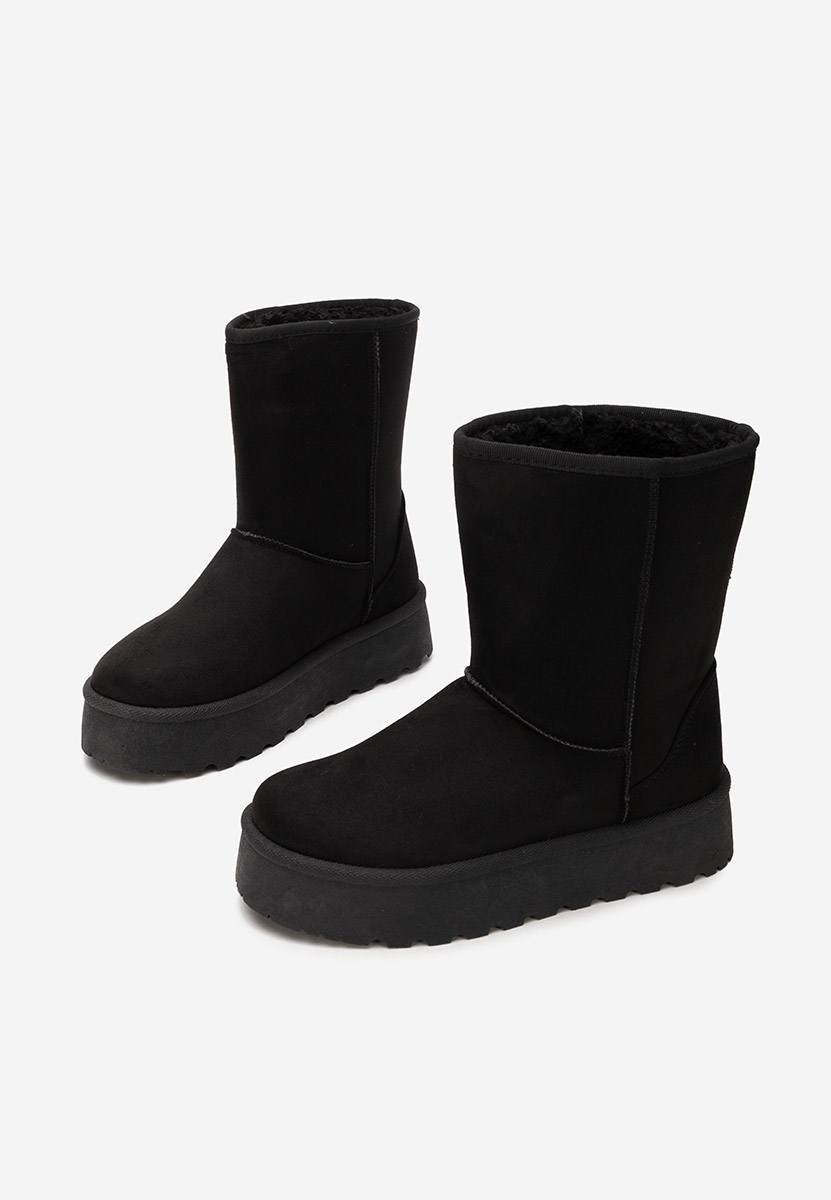 Czarne śniegowce damskie na platformie Luisana