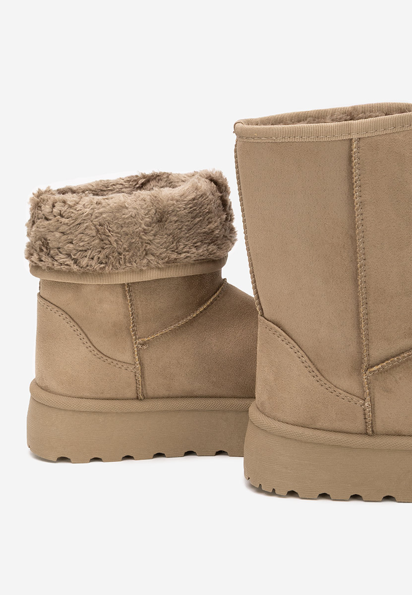 Khaki śniegowce damskie na platformie Luisana