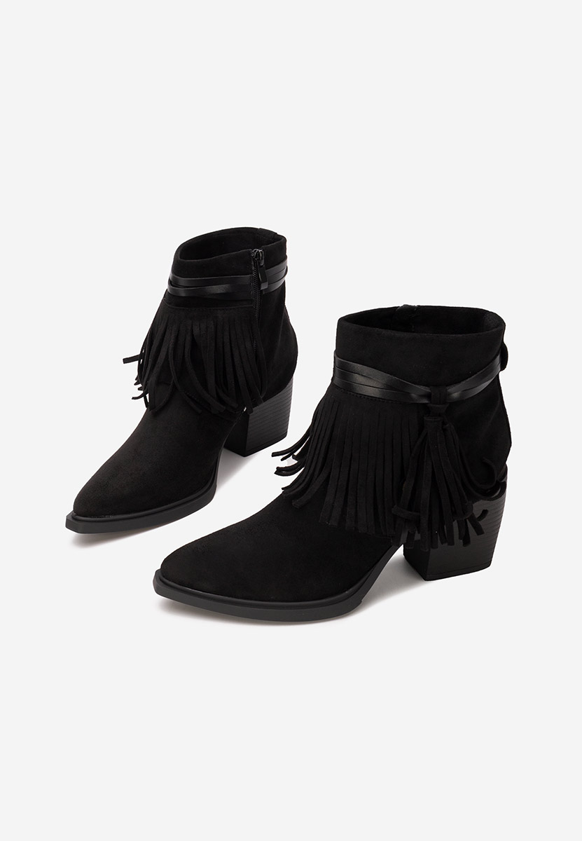 Czarne kowbojki damskie Lianoa