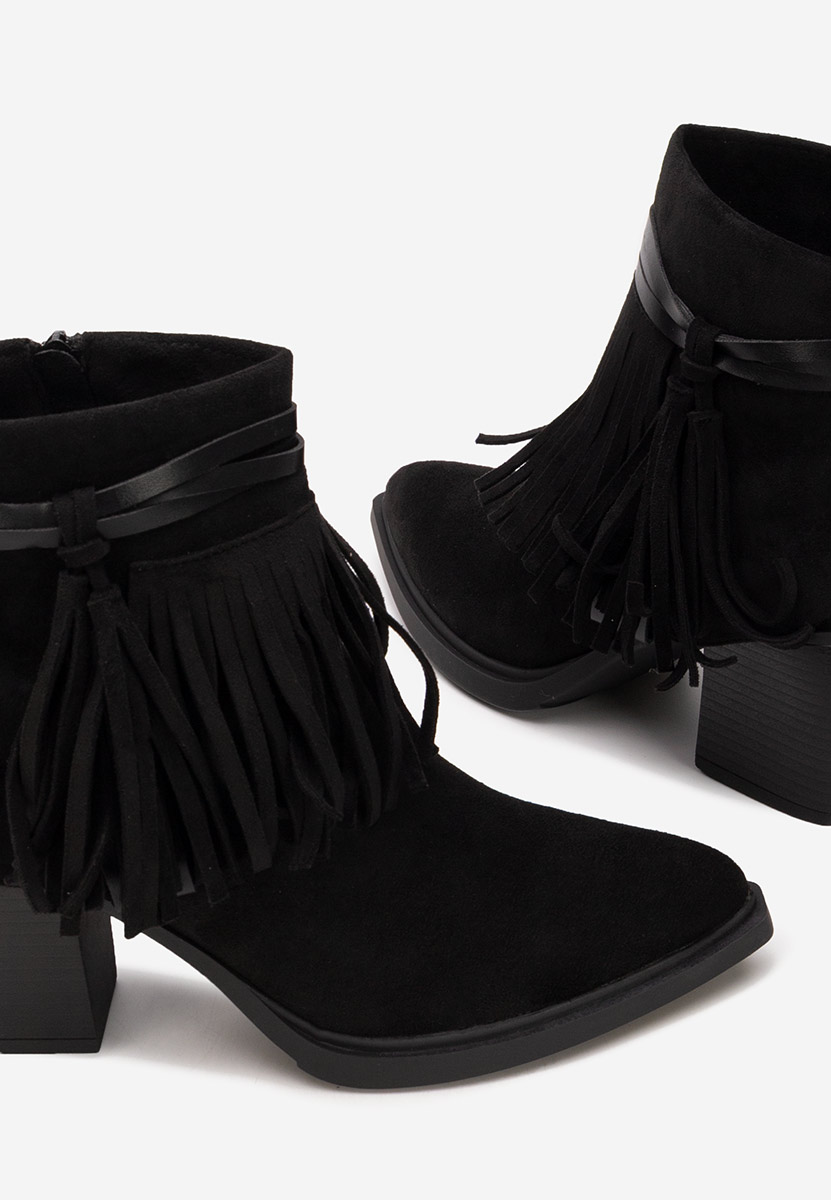 Czarne kowbojki damskie Lianoa