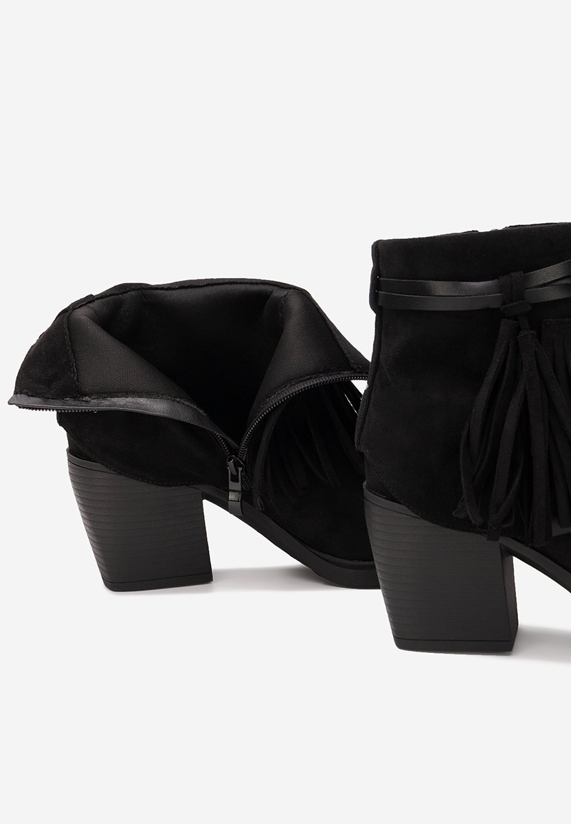 Czarne kowbojki damskie Lianoa